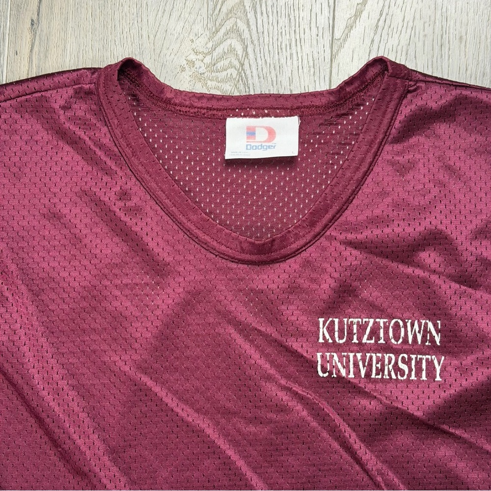 Kutztown University Jersey Mens Large Red NCAA Basketball Dodger Mesh Sleeveless
